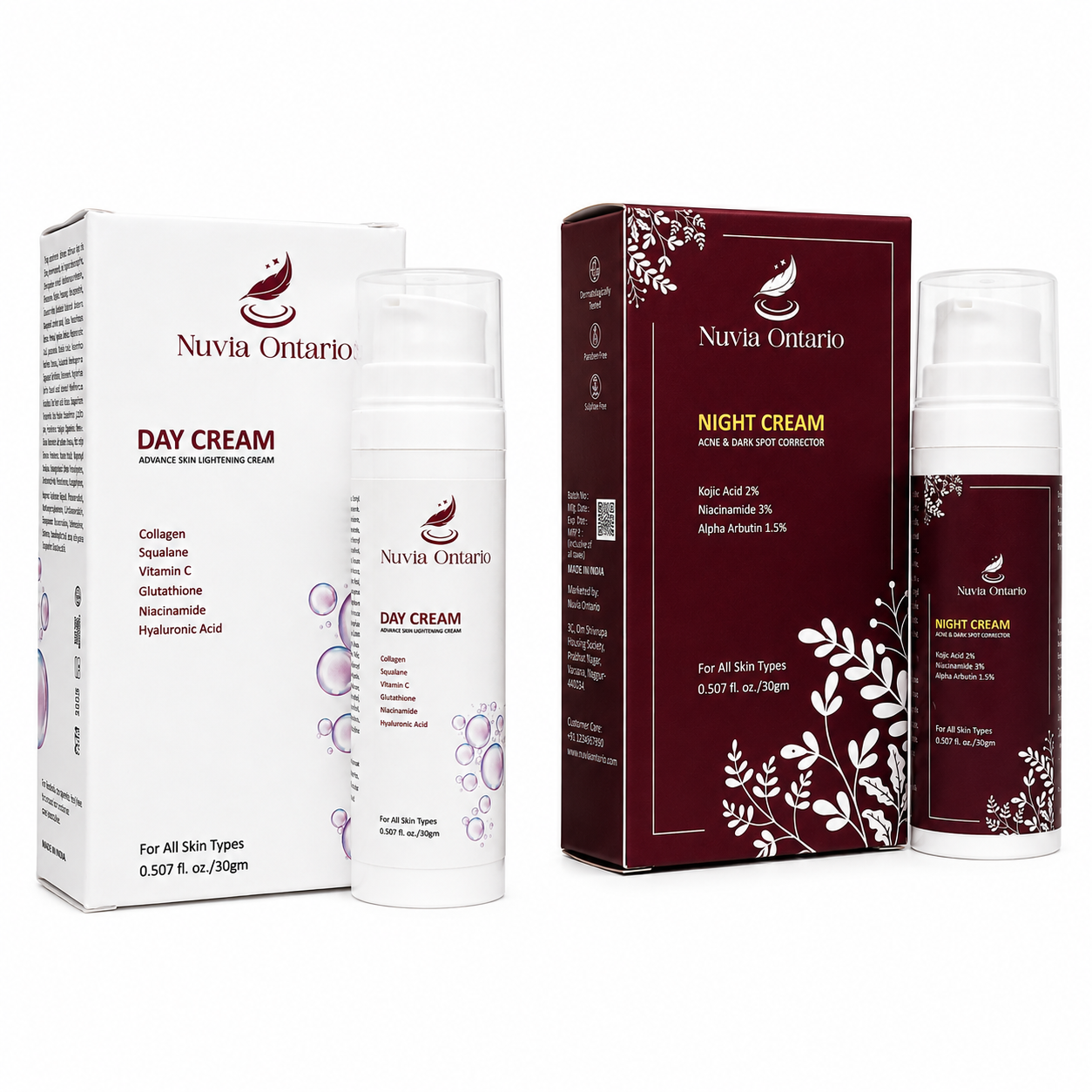 Nuvia Ontario Day & Night Cream Set, 30g + 30g