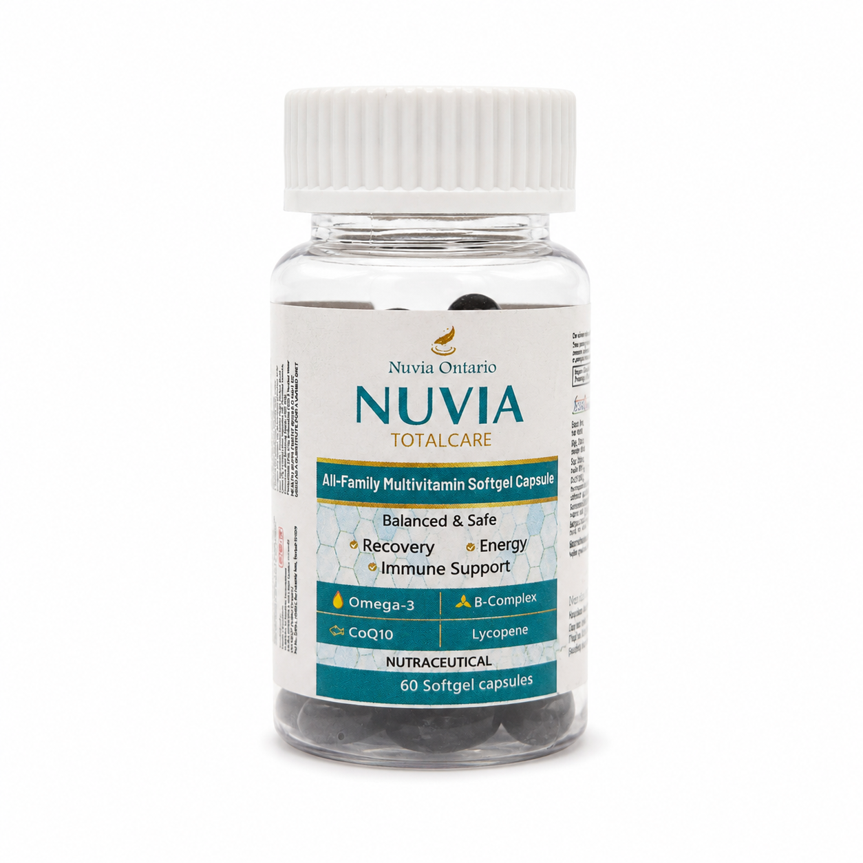 Nuvia TotalCare Multivitamin Softgel Capsules with Omega-3 & CoQ10, 60