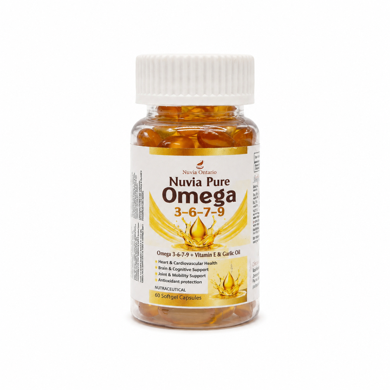 Nuvia Pure Omega 3-6-7-9 Softgel Capsules with Vitamin E, 60