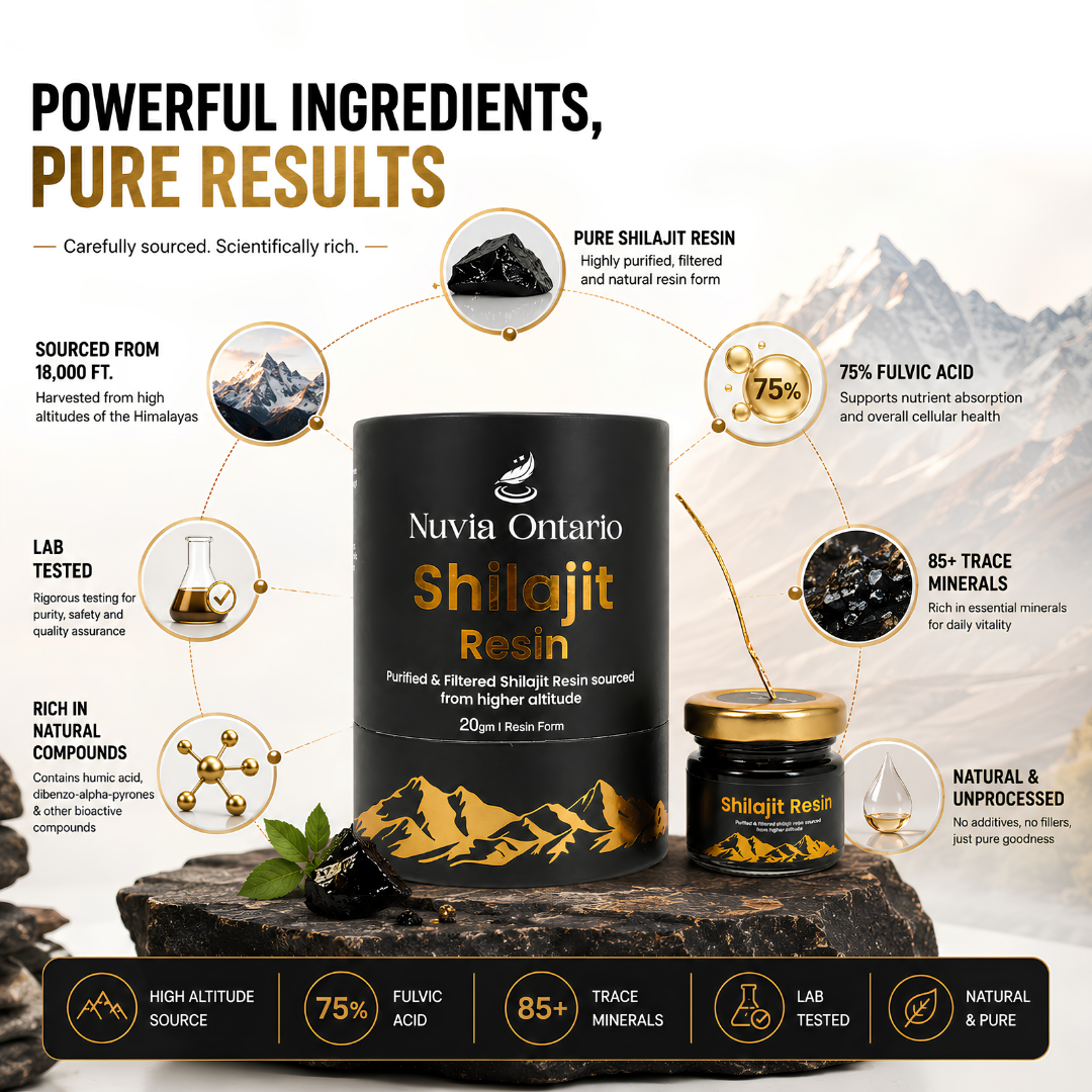 Nuvia Ontario Premium Shilajit Resin, 75% Fulvic Acid, 20g