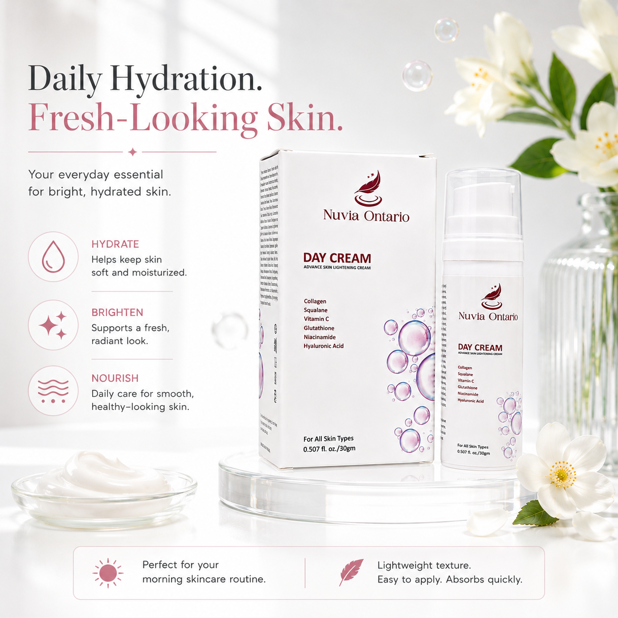 Nuvia Ontario Day Cream with Vitamin C & Niacinamide, 30g